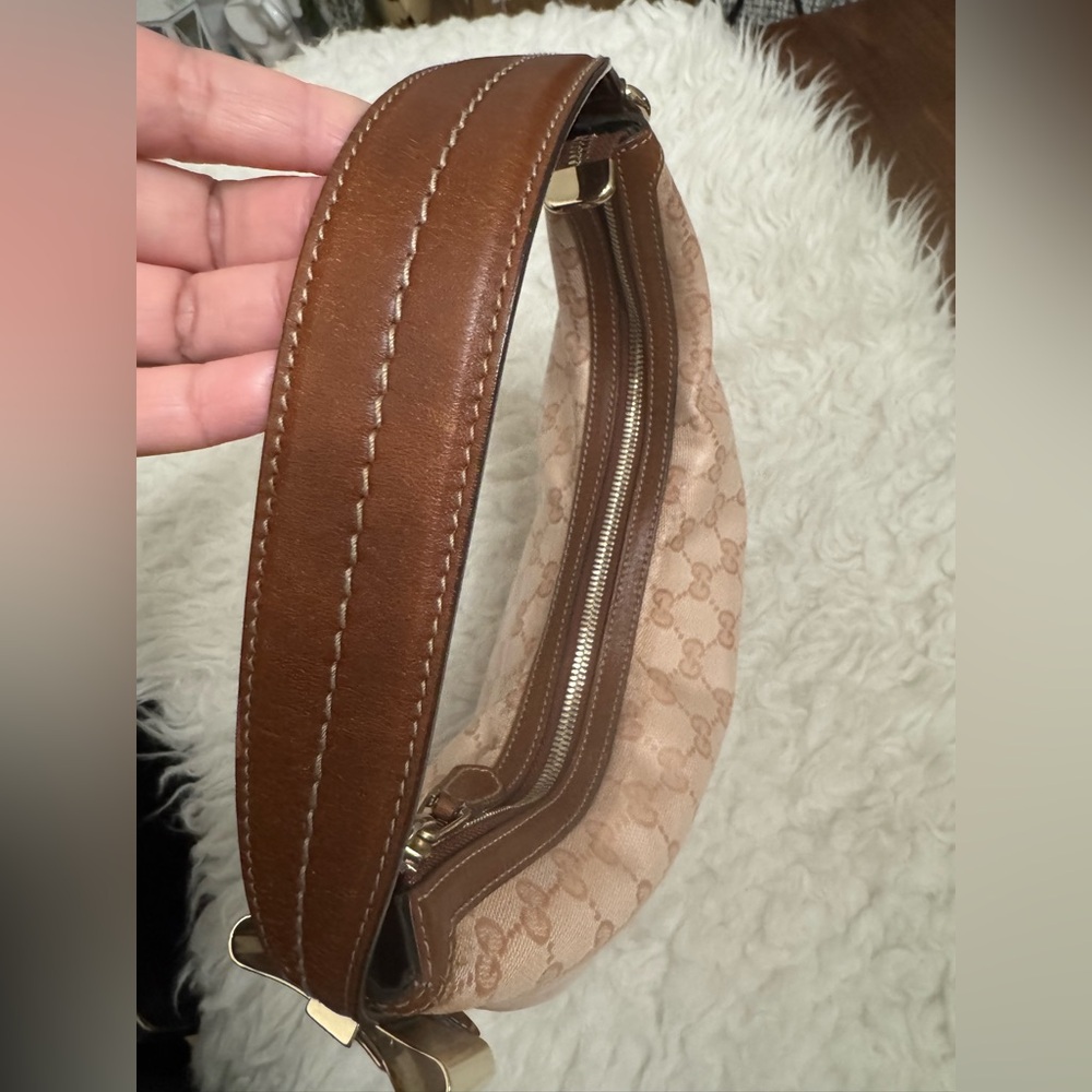 GUCCI PINK GG CRYSTAL CANVAS HOBO BAG - Picture 9 of 17